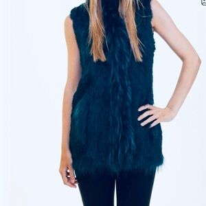 Guess Teal Faux Fur Vest for Women